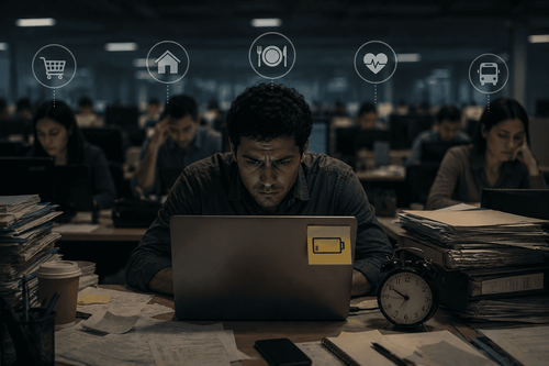 72% dos brasileiros estão no modo sobrevivência no trabalho, diz pesquisa.